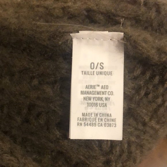 AERIE Women’s Olive Wide Knit One Size Loose Fitting Cardigan Wrap With Arms OS - Picture 6 of 9